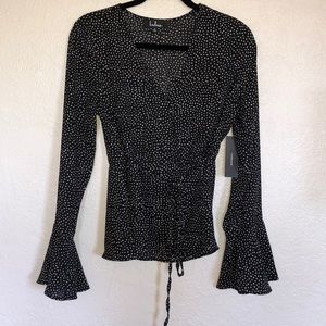Lulus Black and White Polka Dot Top